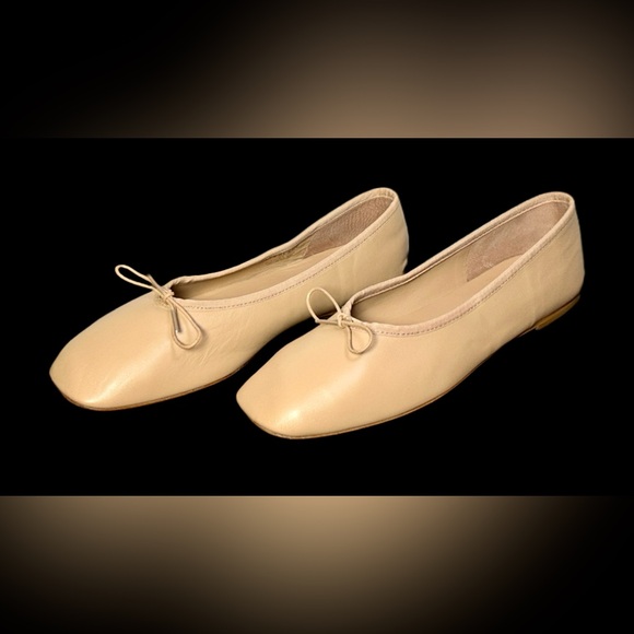 NWOB Everlane The Ballet Flat in Blush Tan Italian Leather with Square Toe, 9.5 - Picture 3 of 16